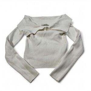 Abercrombie & Fitch off-the-shoulder rib‎ knit top Long Sleeve Size XS